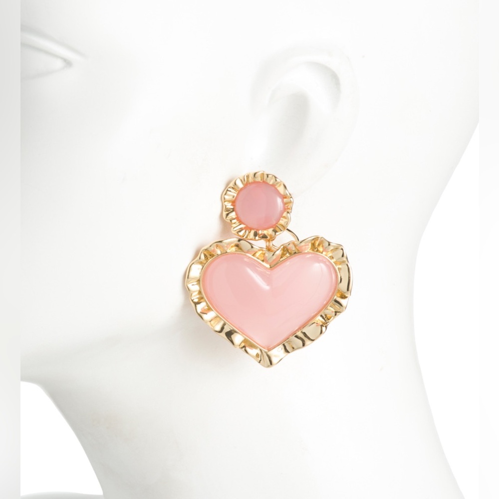 SALE !!!! 🩶LELE SADOUGHI HEART RUFFLE DROP EARRINGS - BEAUTIFUL EARRINGS - NWT